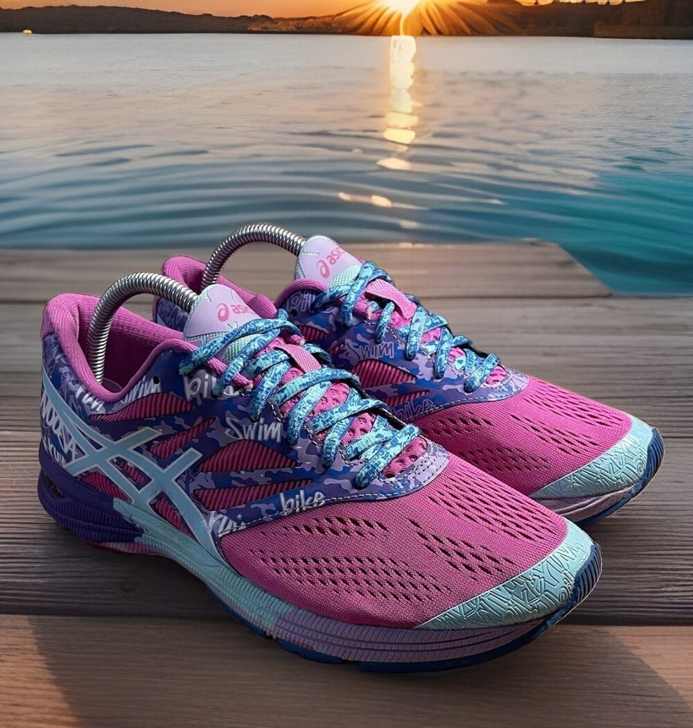 Asics Gel Noosa Tri Training Running Shoes Pink Blue Womens Size 10 Fast Ship